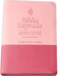 BÍBLIA MÉDIA HARPA LETRA MAIOR REFERÊNCIAS ROSA / PINK